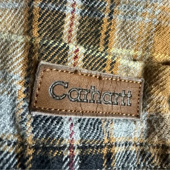 Carhartt Men's XXL Brown Plaid Button Down Long Sleeve Shirt - Picture 9 of 9